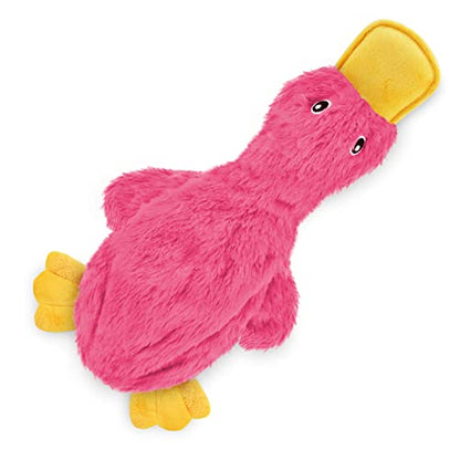 Best Pet Supplies Interactive Squeaky Dog Chew Toy, Ideal Dog Toys for Chewers, Small, Medium & Large Dogs, and Fetch Lovers - Crinkle Duck (Light Pink), Large - color: Crinkle Duck (Light Pink), size: Large