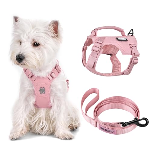 Onetigris Small Harness Dog Harness and Leash Set,MINI Trooper No Pull Dog Vest Fully Adjustable Harness for Puppy Dog and Cats, Dog Vest Harness for XXXS XXS XS Pets (Pink, XXS) - color: Pink, size: XXS