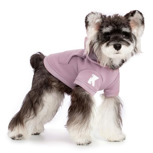 Dog Hoodie & Cat Sweater, Warm Fleece Hooded Sweatshirt with Pocket for Small to Large Pets, Cozy Winter Outfit, Purple, S - color: Purple, size: S-(2~7lb) | Chest(~13")