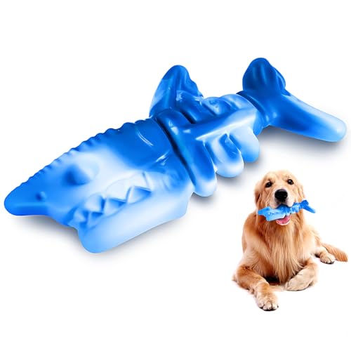 PETSTA Dog Chew Toys for Aggressive Chewers, Durable Toys for Large Dogs, Heavy Duty Indestructible Large Dog Toys, Tough Dog Toys for Medium/Large Dogs Breed - color: BlueFish