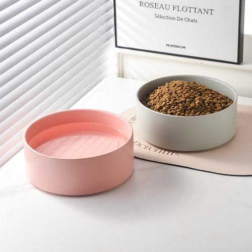 6'' Ceramic Dog Bowl - 30Oz Classic Dogs Food & Water Bowl for Small and Medium Breed Dogs, Heavy Duty Non-Slip Dog Dishes, Food Grade Stoneware Pet Bowl, Dishwasher & Microwave Safe, Pink - color: Bowl - Pink, size: 6 inch