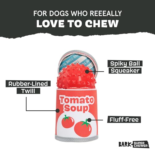 Barkbox Tomutto Soup Dog Toy for Large Super Chewers – Durable with Hidden Surprise Toy Inside for Extra Fun and Engaging Playtime - style: Tomutto Soup