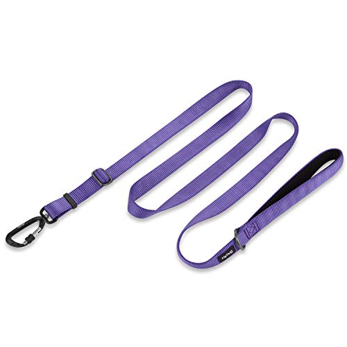 Nylon Adjustable 4-6ft Dog Leash with Soft Neoprene Padded Handle, Durable Heavy Duty Leash with Easy-to-Use Bolt Snap, Ideal for Jogging Outdoor - color: Ultra Violet, size: Large Adjustable 6 Feet