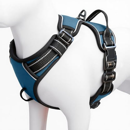 No Pull Dog Harness, No Chock Reflective Adjustable Soft Padded Pet Vest with Easy Control Handle, Easy Wearing with Stylish, Reinforced Knot, 2 Buckles - color: Abyss Navy, size: X-Small