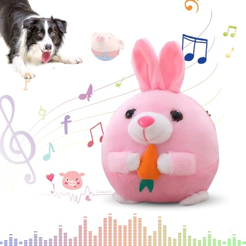 Active Moving Pet Plush Toy,Puppy Dog Toys to Keep Them Busy2026 New Small Dog Dog Squeak Toys,Interactive Dog Toys,Plush Toys for Dogs,Talking Moving Ball Toy (Rabbit) - color: Rabbit
