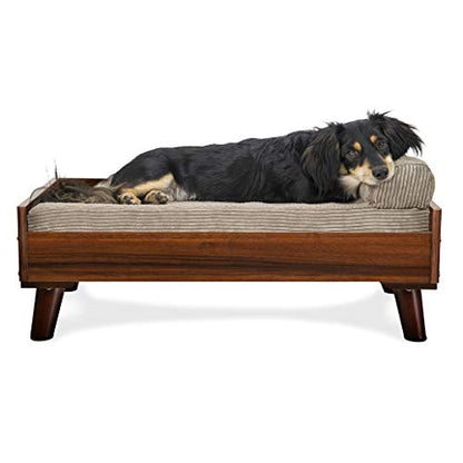 Furhaven Elevated Dog Bed Frame for 30" x 20" Medium Dog Beds, Easy Assembly - Mid-Century Modern Bed Frame - Walnut, Medium - color: Veneer Walnut, size: 30" x 20"