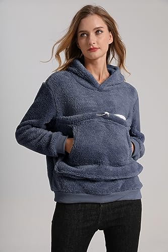 Pet Cat Dog Pouch Hoodies Small Animal Carrier – Kitten Puppy Pouch Sweatshirt Kangaroo Pocket Pullover Top - color: Darkblue, size: 4X-Large