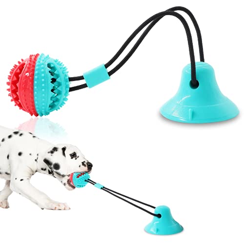 Askhald Dog Toys Chew Toys for Aggressive chewers, Puppy Training Treats Teething Rope Toys for Boredom Dog Puzzle Treat Food Dispensing Ball Toys for Puppies Teething (Blue) - color: Blue