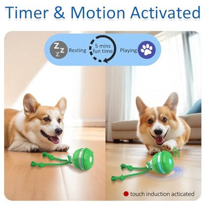 Sofolor Interactive Dog Toys, Motion Activated Automatic Rolling Ball Toys, Squeaky Dog Toy for Small Dogs/Puppy