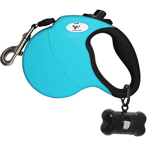 16 ft Retractable Dog Leash for Large Dogs up to 44 lbs,Tangle-Free Nylon Tape,Blue M - color: blue, size: Medium