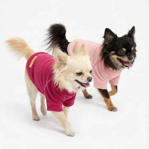 Fitwarm Classic Fleece Dog Sweater, Turtleneck Sweatshirt, Winter Clothes - Small Dogs Girl, Cat Apparel - Pink, Rose, Baby Pink, XS - color: Pink-Rose-Baby Pink, size: X-Small