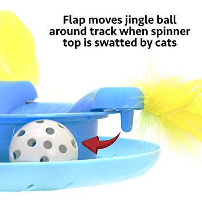 Kitty City Swat Track Cat Toy, 3 Toys in 1 Cat Toy, Cat Ball Track with Feathers - color: E) Small Scratcher