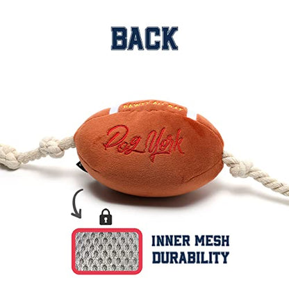 CHEWFFON Durable Dog Football Toy with Rope - Interactive Tug Toy for Small, Medium & Large Dogs - Outdoor Fetch Ball & Teething Puppy Toy