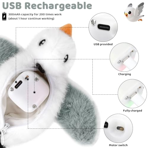 Cat Toys Flapping Birds with Catnip Bags, Chirping Interactive Kitten Toy Indoor, Lifelike Birdie Tweets, Rechargeable Enrichment Moving Wings Cat Exercise Toys Kicker for All Breeds Cat Dog(Oriole) - color: A4