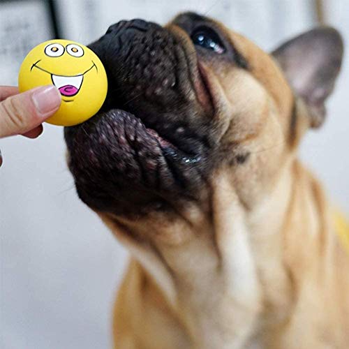 Latex Dog Chewing Squeaky Ball Toys Face Fetch Play Toy for Puppy Small Medium Pets Dog cat 6PCS/Set