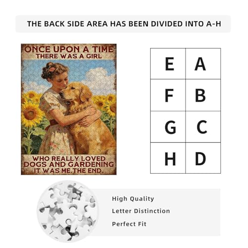 1000 Pieces Jigsaw Puzzles for Adults, Girl Loves Dogs & Gardening Golden Retriever Art Puzzle, Stress Relief Brain Teaser Gift 29.5x19.7 Inch - color: Wooden Puzzle15, size: 1000 Piece pcs