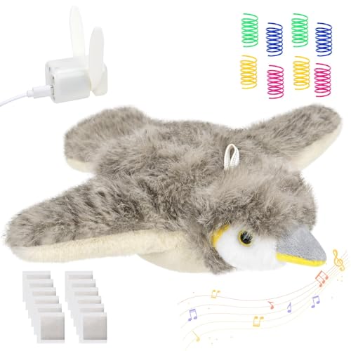 Cat Toys, Flapping Bird Cat Toy(No Flying), Interactive Catnip Toy with Catnip Bags, Chirping Noise Enrichment Moving Wings Dog Cat Kitten Toys, Flappy Flying Pets Toy for Indoor(Oriole) (A3) - color: A3