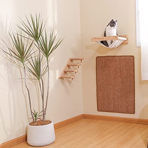 FUKUMARU Cat Scratcher Mat, 23.6 X 31.5 Inch Natural Sisal Cat Scratch Mats, Horizontal Cat Floor Scratching Pad Rug, Protect Carpets and Sofas Brown - color: Brown-23.6 x 31.5 Inch
