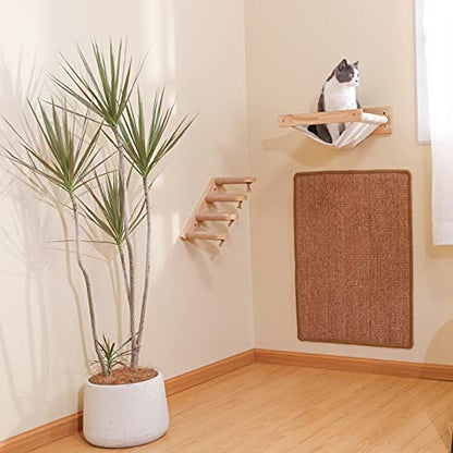 FUKUMARU Cat Scratcher Mat, 23.6 X 31.5 Inch Natural Sisal Cat Scratch Mats, Horizontal Cat Floor Scratching Pad Rug, Protect Carpets and Sofas Brown - color: Brown-23.6 x 31.5 Inch