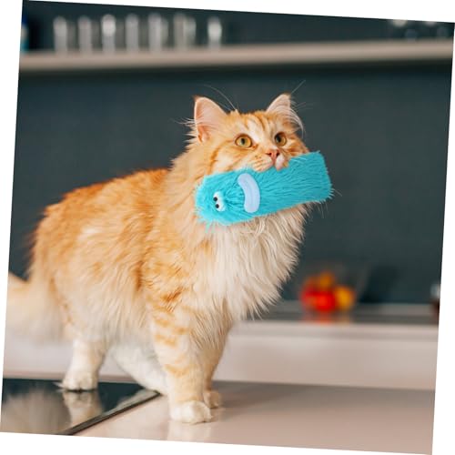 ibasenice Interactive Catnip Plush Toy for Kittens Chew-Resistant for Cats Engaging Teething Toy for Chewing Playtime Activities - color: Sky-blue