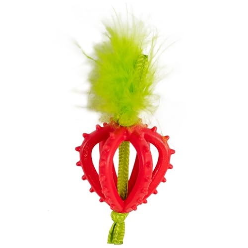 Catstages Dental Strawberry Teether, Soft and Textured Cat Chew Toy, Catnip Oil Coating, Pink - color: Strawberry, size: One-Size