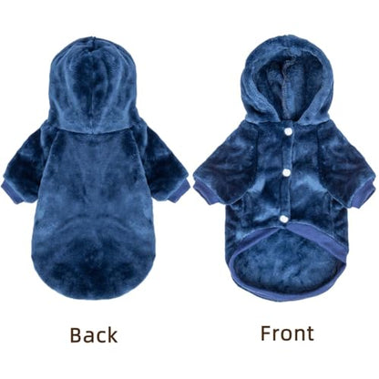 FabriCastle Dog Hoodie Sweater for Small Dogs Boy and Girl, Dog Clothes XS XXS Puppy Sweatshirt, Pet Outfit, Cat Clothing Super Soft Warm Snap On Closure (Navy, XX-Small) - color: Navy, size: XX-Small
