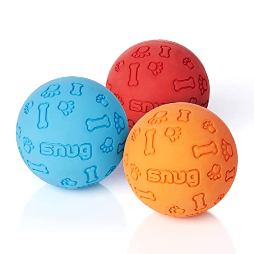 Snug Rubber Dog Balls for Small and Medium Dogs - Tennis Ball Size - Virtually Indestructible (3 Pack - Classic) - color: Classic
