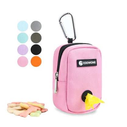 Dog Treat Pouch Dog Poop Bag Holder For Leashes, Pets Snack Container With Inner Mesh Bag, Puppy Supplies Perfect For Training And Walking - Hands Free Dog Waste Bag Dispenser -Dog Travel Accessories - color: Pink