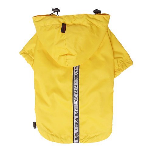 Puppia Base Jumper Dog Raincoat Waterproof Pet Rain Jacket with Reflective Safety Strips Lightweight High-Visibility with Leash Hole, Small, Yellow - color: Yellow, size: Small