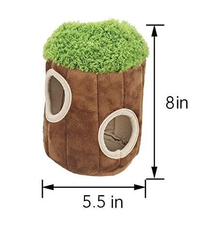 Glow Pups Hide and Seek Dog Toy, Interactive Burrow Dog Toy with Squeaker, Plush Sloth in Tree Trunk, Promotes Mental Stimulation, Easy to Clean, Small 8 x 5.5 inches, Brown (Small Sloth Tree) - size: Small