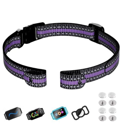 Aikko Collar Replacement Strap, Universal Dog Training Receiver, Reflective Adjustable Nylon GPS Ecollar, Durable Collar Band with Secure Buckle for Large Medium Small Dogs, Purple - color: Purple