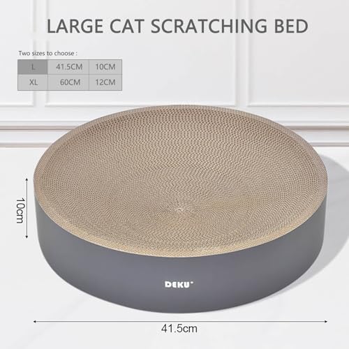 2 in 1 Round Cat Scratching Board, Cardboard Cat Scratcher for Indoor Cats, Corrugated Cat Scratch Pad for Grinding Claws and Rest (16.1'') - size: M (16.1''x16.1"x3.9")