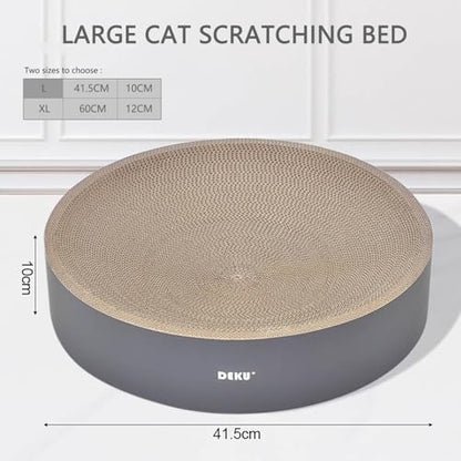 2 in 1 Round Cat Scratching Board, Cardboard Cat Scratcher for Indoor Cats, Corrugated Cat Scratch Pad for Grinding Claws and Rest (16.1'') - size: M (16.1''x16.1"x3.9")