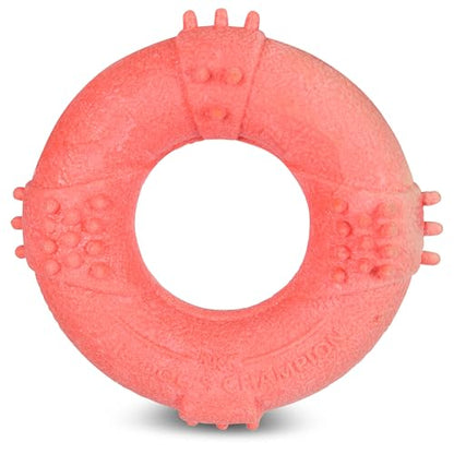 AKC Sport TPR Toys for Aggressive Chewers – Durable Rope Frisbee, Foam Ring & Spiked Football – Vanilla Scented, Great for Heavy Chewers - color: Ring