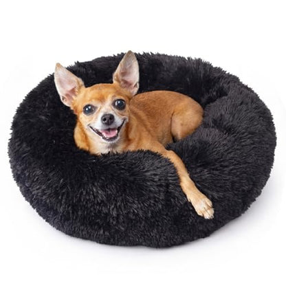 nononfish Puppy Beds for Small Dogs Washable 19" Black Calming and Anxiety Pet Beds Fluffy and Plush Durable Small Dog Bed - color: Black, size: 19 inches