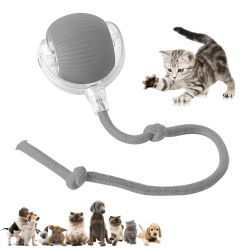 Chewie Viral Rolling Pet Ball, Interactive Cat & Dog Toy, 360 Smart Automatic Rolling Ball (Grey) - color: grey