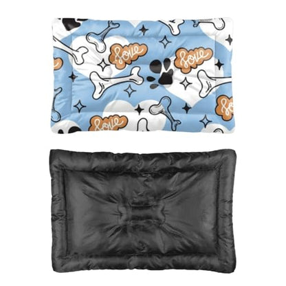 Cozy Cat Bed with Anti- Slip Bottom, Dogs Bone Paw Prints Dog Furniture Chew Proof Crate Pad Outdoor Dog Beds Breathable Bed Mat for Indoor& Outdoor Sofa Cars, Machine Washable 24 × 18 inch - size: 24 × 18 inch
