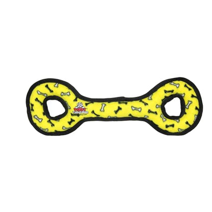 TUFFY- World's Tuffest Soft Dog Toy- Ultimate Tug-O-War -Yellow Bone- Squeakers - Multiple Layers. Made Durable, Strong & Tough. Interactive Play (Tug, Toss & Fetch). Machine Washable & Floats - color: Yellow Bone, style: Tug-O-War