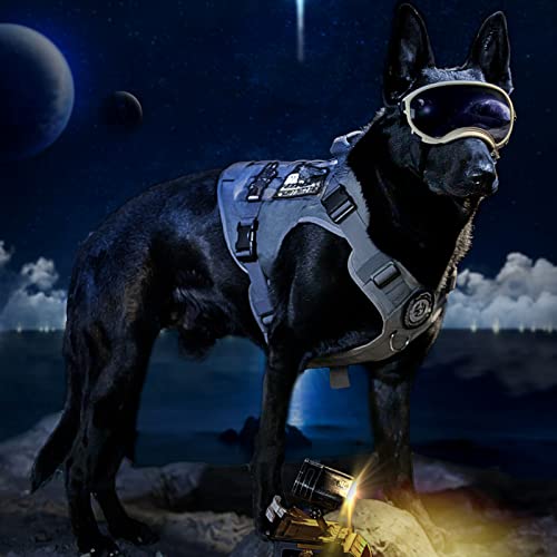 OneTigris Tactical Dog Harness Vest,No-Pull Service Dog Vest with Hook & Loop Panels,Adjustable Dog Vest Harness for Walking Hiking Training(Grey,XXS) - color: Grey, size: XX-Small