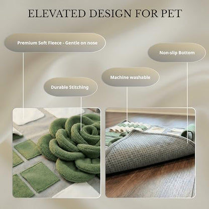Snuffle Mat for Dogs – Interactive Feeding Mat for Slow Eating, 23.6 in x 23.6 in, Mental Stimulation & Boredom Relief (Sage Green) - color: Sage Green