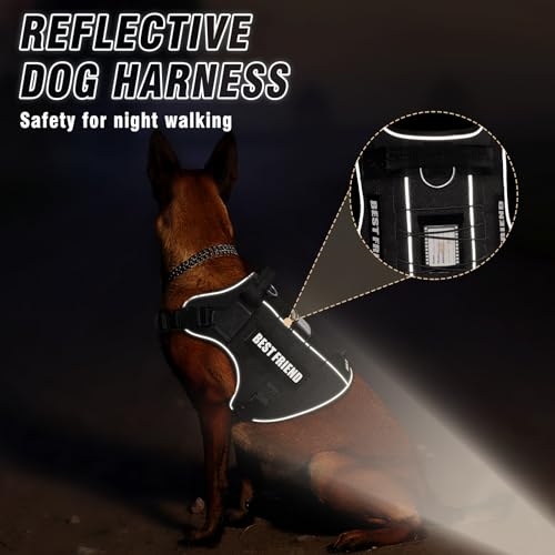 Tactical Dog Harness Small Sized Dog,No Pull Military Dog Vest with Handle,Reflective Heavy Duty Pet Harness for Walking Hiking Training Black S - color: Black, size: Small