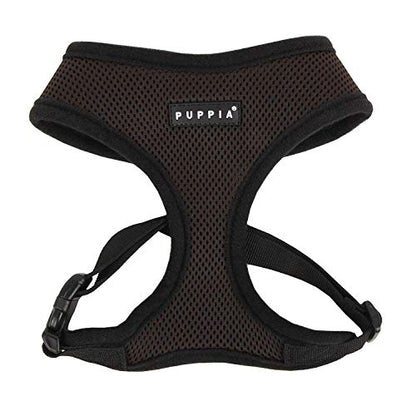 Puppia Soft Dog Harness No Choke Over-The-Head Triple Layered Breathable Mesh Adjustable Chest Belt and Quick-Release Buckle, Brown, XX-Large - color: Brown, size: XX-Large