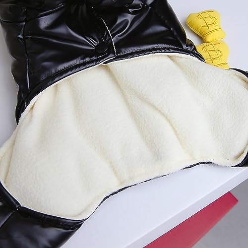 Izefia Dog Coat Windproof Jacket Cold Weather Coats 4 Legs Warm Jumpsuit Winter Thick Clothes Snow Proof Cotton Coat for Small Dog Medium Cat Silver M - color: Silver, size: Medium (Back length: 8.7 inches)