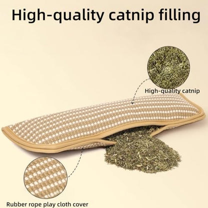 Catnip Kicker Pillow,2026 Upgraded Catnip Pillows for Cats, Interactive Catnips Pillow Toy,Sisal Scratching Pad,Bite Resistant Kitten Teething Toys (4pcs) - color: 4pcs