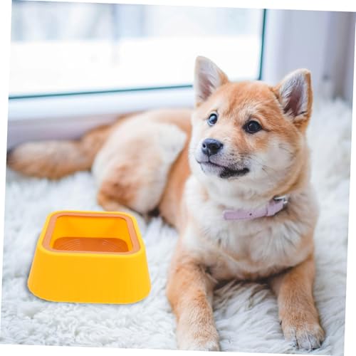 YARNOW Spill Pet Water Bowl Sturdy Floating Design Cat and Dog Feeder Plastic for Cats Small Dogs - color: Yellow