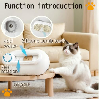 CealumVita Deshedding Glove and Cat Steam Brush,cat grooming set，pet hair removal tool ，with Massage for Dogs and Cats Grooming (Beige spray cmb+gloves-1pair) - color: Beige spray cmb+gloves-1pair