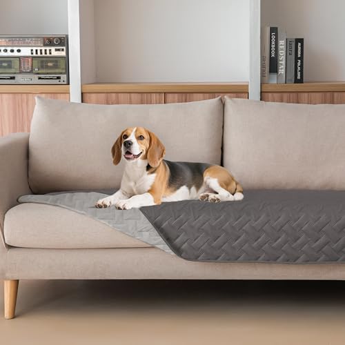 gogobunny 100% Double Sided Waterproof Dog Blanket Soft Pet Bed Cover Reversible Protect Furniture Couch Sofa Car for Puppy Cat Kids (Dark Grey/Light Grey, 30x70 Inch (Pack of 1)) - color: Dark Grey/Light Grey, size: 30x70 Inch (Pack of 1)