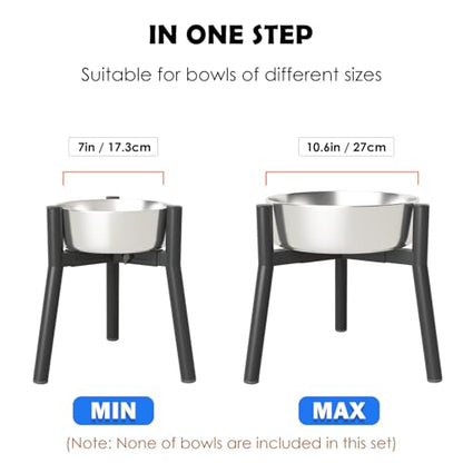 SHAINFUN 2Pack Raised Dog Bowl Stand for Large Dogs, Adjustable Width 7 to 10.6", Elevated Tall Food Water Stand (Bowl Not Included) - color: Black-MD, size: Height: 11", Width: 7-10.6"