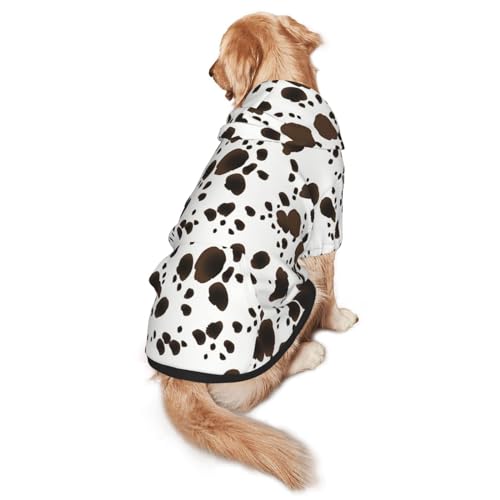 Cute Dalmatian Print Dog Hoodies，Dog Clothes with Pocket and Hat Winter Clothes Sweaters for Medium Large Dogs Girl Boy Pets' Clothes Outfits - color: cute dog print 2, size: M for medium dog