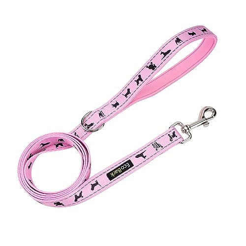 EcoBark Teacup Dog Leash - Soft & Reflective Toy Breed Leashes with Padded Handle - Strong & Durable - Training and Pulling for Tiny & Small Dogs (Baby Pink) - color: Baby Pink, size: 6 ft x 5/8 in - Thinnest Width